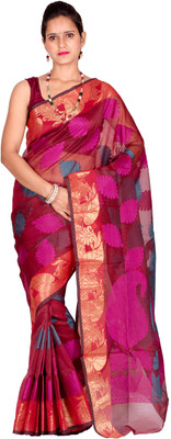 

Chandrakala Self Design Banarasi Cotton Saree(Multicolor), Red