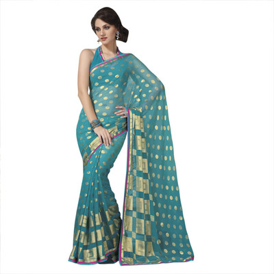 

Vishal Printed Fashion Georgette Saree(Blue)