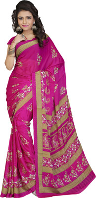 

Jiya Self Design, Printed Fashion Crepe Saree(Pink, Beige), Beige;pink
