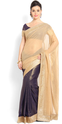 

Soch Self Design Fashion Chiffon Saree(Multicolor), Grey & gold