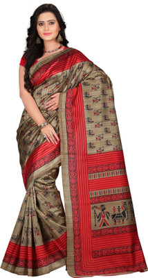 

E-Vastram Printed Bollywood Art Silk Saree(Multicolor), Beigh;red