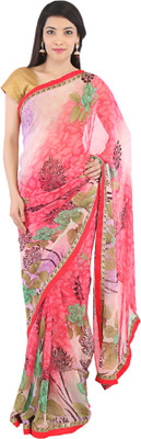 

M.S.Retail Printed Fashion Chiffon Saree(Pink)