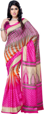 

JTInternational Printed Chanderi Handloom Art Silk Saree(Multicolor)