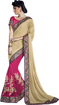 

Brijraj Embellished Fashion Georgette Saree(Pink, Beige), Beige;pink