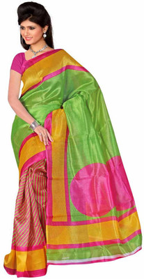 

Dancing Girl Printed Bollywood Art Silk Saree(Green)