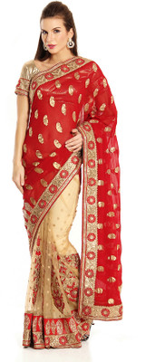 

Soch Self Design Fashion Georgette Saree(Red, Beige)