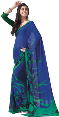 

Indian Wear Online Printed Fashion Pure Chiffon Saree(Multicolor)