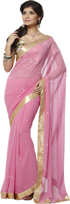 

Shoppingover Self Design Bollywood Georgette Saree(Pink)