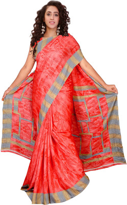 

Jiya Self Design, Printed Fashion Silk Saree(Red, Multicolor), Multicolor;red