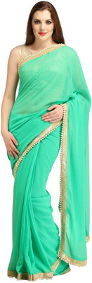 

Lime Embellished Fashion Georgette Saree(Green)