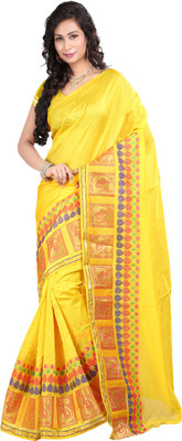 

Sanju Sarees Self Design Fashion Banarasi Silk Saree(Yellow)