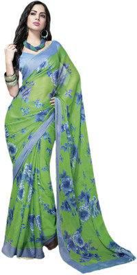 

Vishal Solid Fashion Georgette Saree(Green)