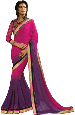 

Lovelylook Embroidered Fashion Georgette Saree(Pink)