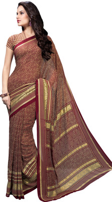 

Parisha Printed Daily Wear Georgette Saree(Pack of 2, Beige, Red)
