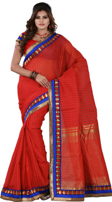 

It's Banii Woven Banarasi Silk Saree(Red)