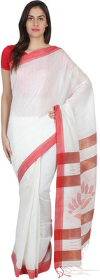 

Slice Of Bengal Woven That Silk Cotton Blend Saree(White)