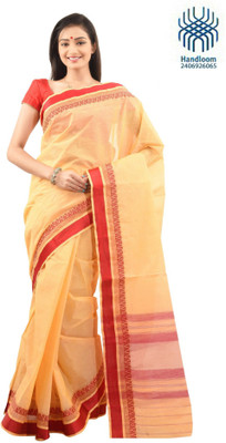 

Tantuja Self Design Dhaniakhali Handloom Cotton Saree(Yellow)