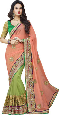 

SareeShop Embroidered Bollywood Georgette Saree(Pink)