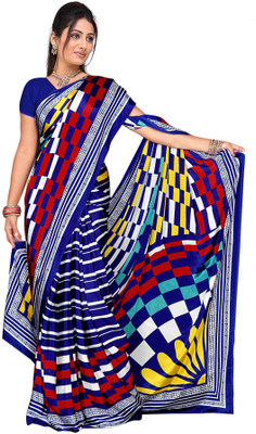 

Vardan Prints Printed Bollywood Crepe Saree(Blue)