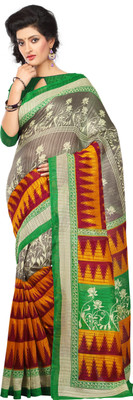 

JTInternational Printed Manipuri Silk Saree(Multicolor)