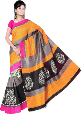 

Manthan Printed Daily Wear Art Silk Saree(Yellow, Multicolor), Yellow & multi