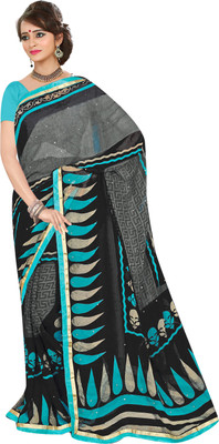 

Khoobee Self Design, Printed, Embellished Fashion Georgette Saree(Grey, Multicolor)