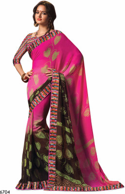 

Ridham Sarees Hand Painted Hand Batik Pure Georgette Saree(Multicolor)