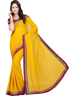 

Suvastram Plain Fashion Georgette Saree(Yellow)