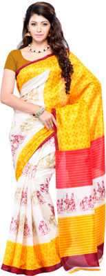 

JTInternational Printed Fashion Art Silk Saree(Multicolor)