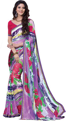 

Lovelylook Printed Fashion Georgette Saree(Multicolor), Purple;red
