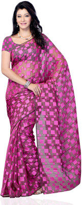 

JTInternational Self Design Fashion Jacquard Saree(Pink)