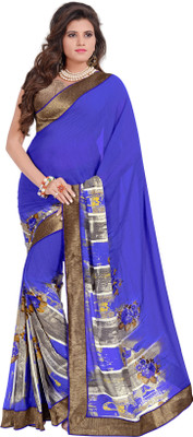 

Khushali Self Design, Printed Fashion Georgette Saree(Blue, Multicolor)