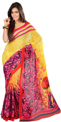 

Indian Wear Online Printed Fashion Georgette Saree(Multicolor), Multicolor35