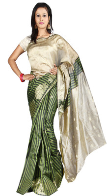

Anushree Saree Self Design Fashion Chanderi Saree(Multicolor), Green