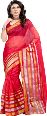Ansu Fashion Solid Fashion Georgette Saree(Green)