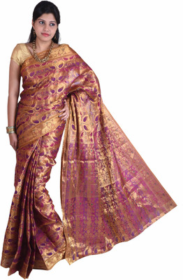 Mimosa Self Design Kanjivaram Net, Silk, Jacquard Saree(Multicolor) available at flipkart for Rs.1399