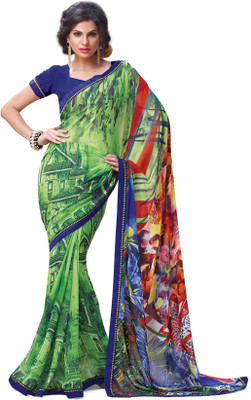 

RIDHAM SAREES Floral Print Daily Wear Georgette Saree(Multicolor)