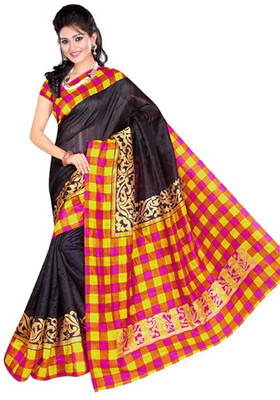 

Khushali Self Design, Printed Fashion Silk Saree(Black, Multicolor), Black;multi;pink;yellow