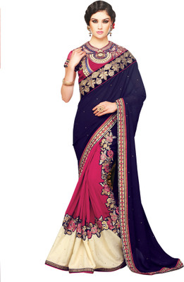 

Aarti Saree Embroidered Fashion Viscose Saree(Red, Beige, Black)