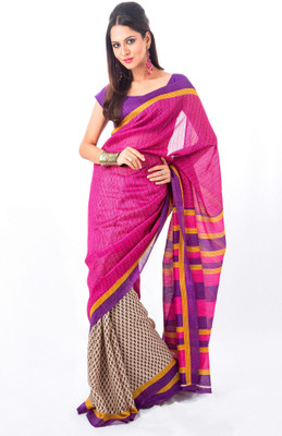 

Cenizas Printed Fashion Silk Saree(Multicolor), Pink