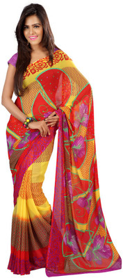 

Indian Wear Online Printed Fashion Georgette Saree(Multicolor), Multicolor99