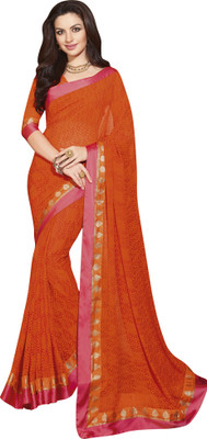 

Vishal Self Design Bollywood Georgette Saree(Orange)