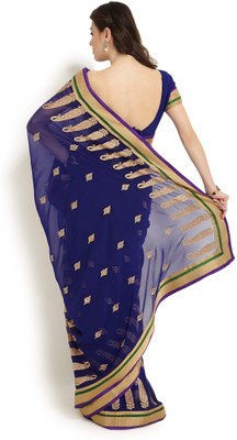 

Soch Solid Fashion Chiffon Saree(Blue), Royal blue