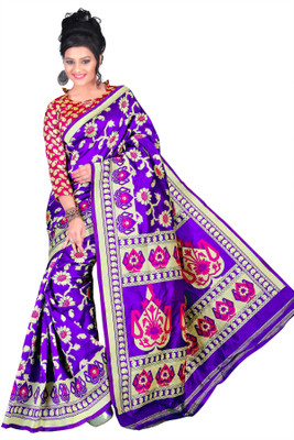 

Weavedeal Embellished Kanjivaram Handloom Silk Cotton Blend Saree(Blue)