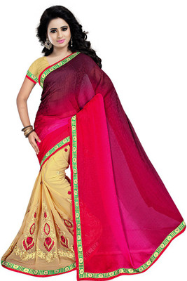 

Indian Wear Online Embroidered Fashion Georgette Saree(Multicolor)