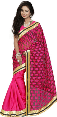 

Weavedeal Embellished Banarasi Art Silk Saree(Pink)