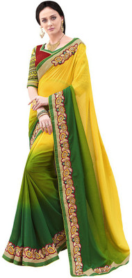 

Shree Vardhman Printed Bollywood Georgette Saree(Multicolor), Maroon