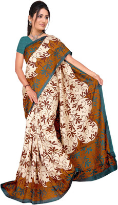 

Khoobee Printed Fashion Polyester, Jacquard Saree(Multicolor), Lght cream;multi;rama