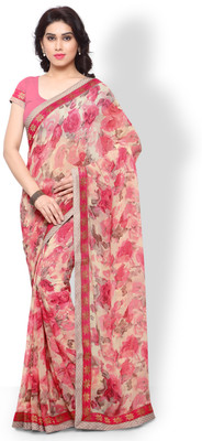 Vishal Solid Fashion Georgette Saree(Beige)