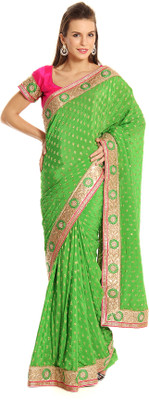 

Soch Self Design Fashion Georgette Saree(Green)
